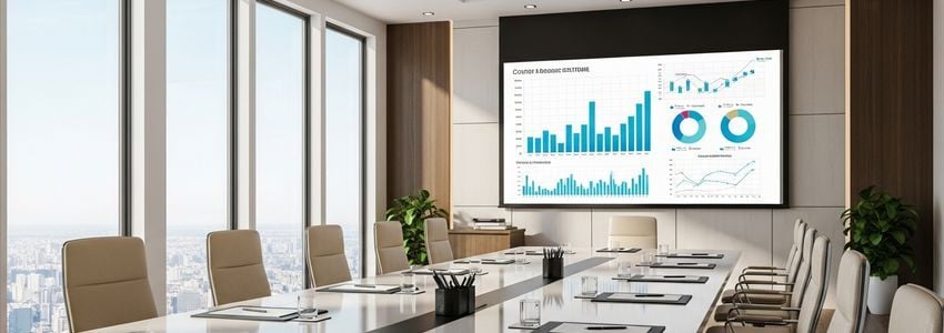 Financial advisor presenting debt-to-equity ratio analysis in a professional conference room setting