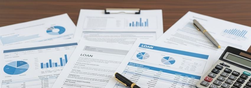 Business owner reviewing debt consolidation documents with a financial advisor