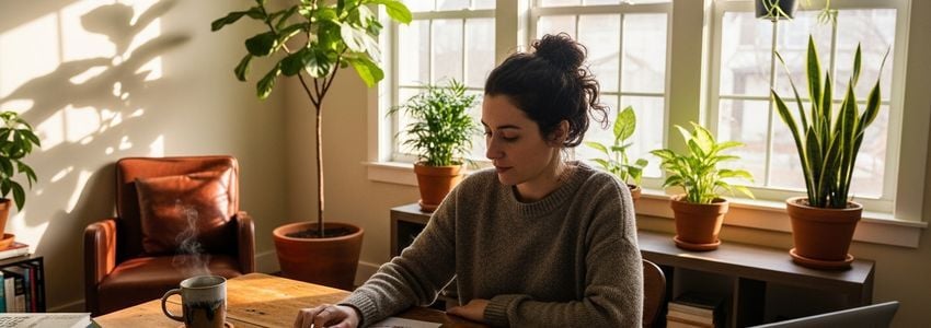 Small business team reviewing debt planning and growth strategies together in a conference room