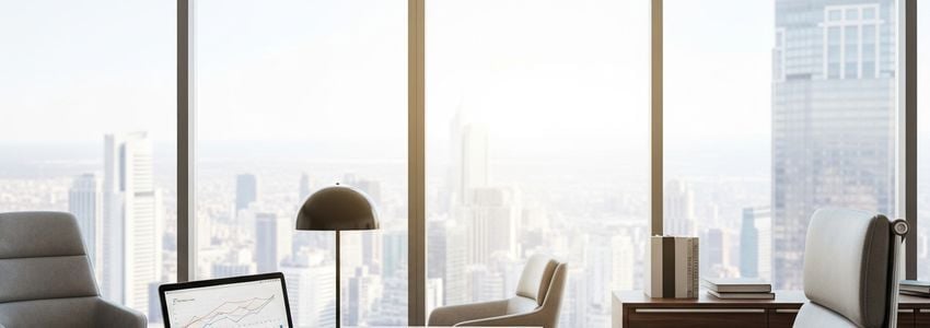 Professional office environment for a debt settlement company business financing consultation