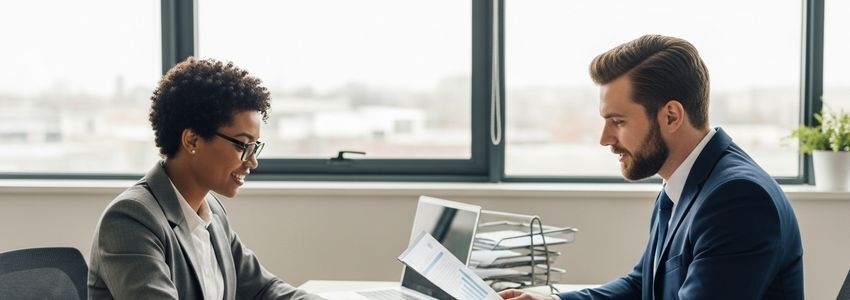 Small business owner meeting with a lender in Denton, Texas