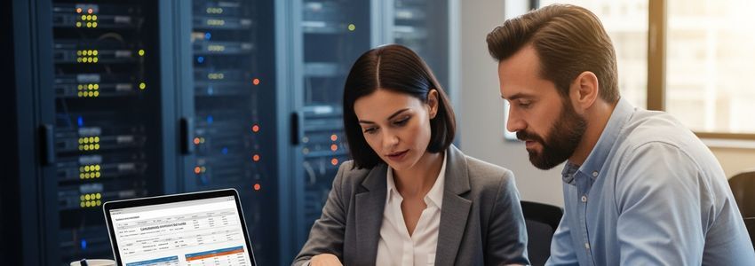 Business professional reviewing equipment financing options for digital tools and technology assets