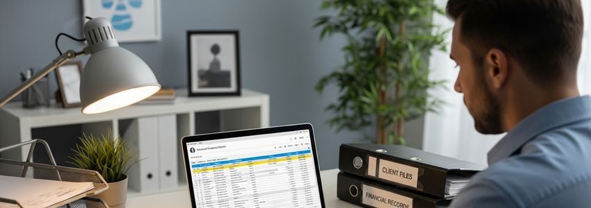 Business owner reviewing accounts receivable reports to manage days sales outstanding
