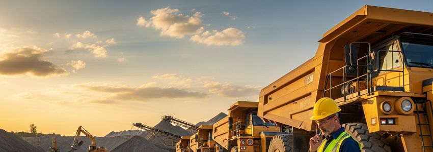 Dump truck financing fleet at quarry