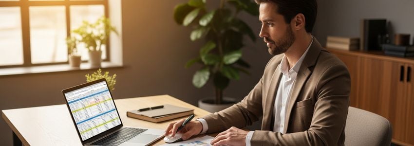 Business advisor reviewing effective APR comparison charts for business loan types