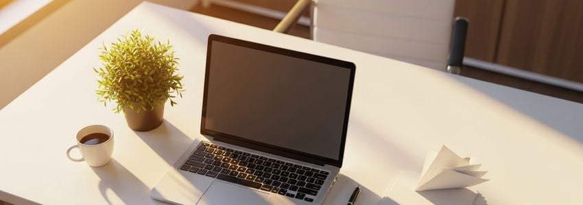 Small business owner reviewing EIDL loan documents at office desk