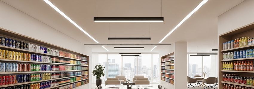 Energy drink business owner reviewing financing documents in a modern beverage company office
