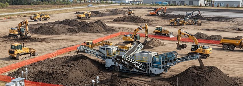 Environmental remediation site cleanup with heavy equipment