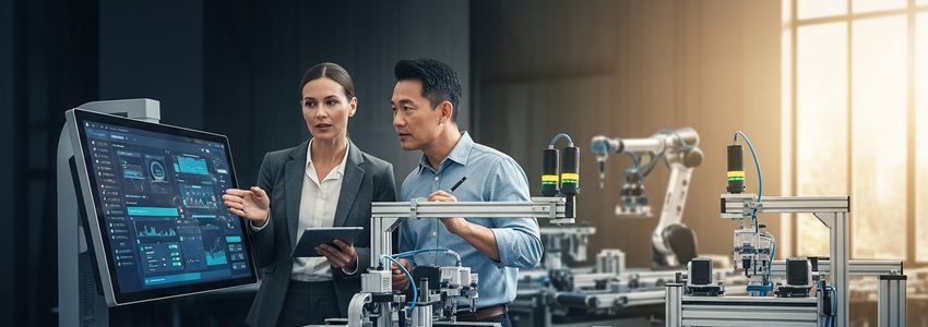 Business owner using modern automated equipment to improve workflow accuracy and reduce human error