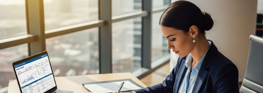 Business owner reviewing equipment financing documents to build business credit