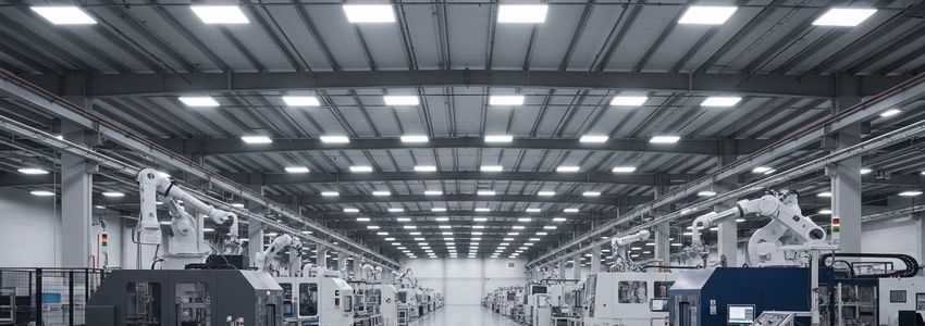 Modern manufacturing facility with industrial machinery representing equipment eligible for business financing