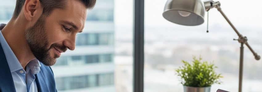 Business owner reviewing equipment financing documents