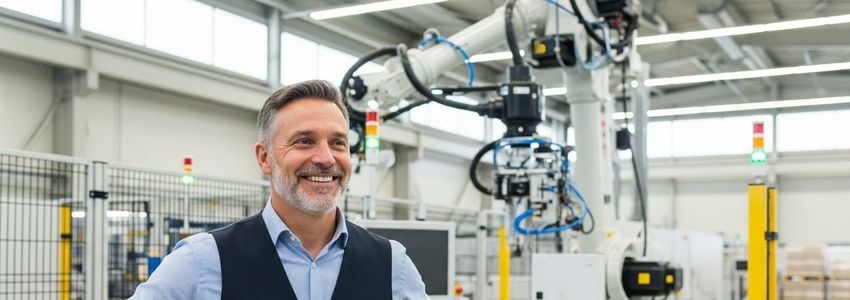Business owner reviewing equipment loan calculator estimates at desk