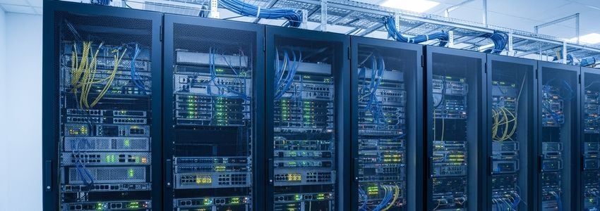 Business owner reviewing technology equipment financing options for digital transformation