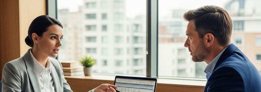 Business owners reviewing equipment financing options with a financial advisor