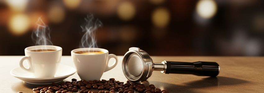 Coffee business owner reviewing espresso machine financing options at a modern cafe