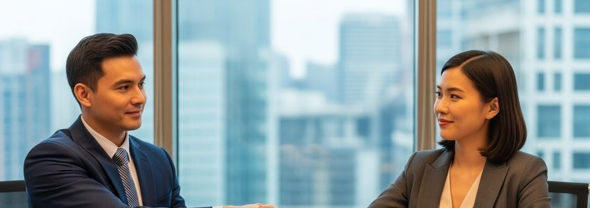 Business owner reviewing credit reports and financial documents at desk