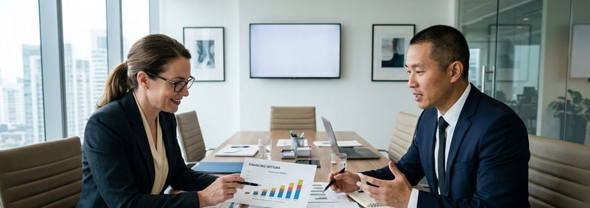 Business owner reviewing financial documents to prepare for selling their company
