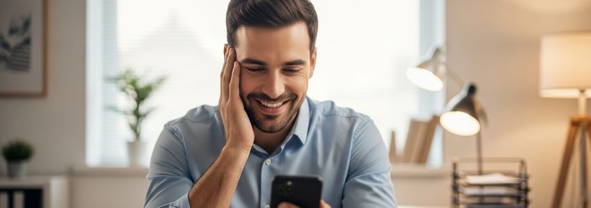 Small business owner reviewing invoices and receiving funding confirmation