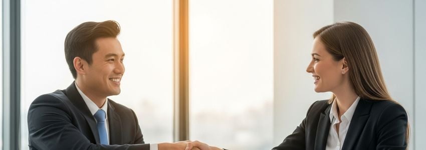 Hotel franchise investors discussing financing options with business lender
