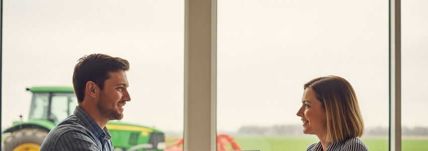 Farm mowing equipment on a working farm ready for seasonal field maintenance