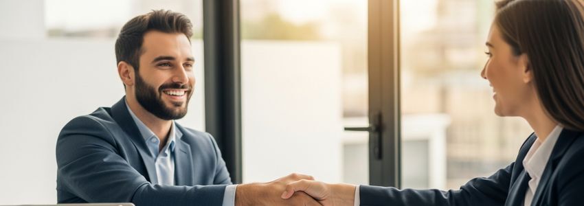 Business advisor helping small business owner navigate fintech loan approval process
