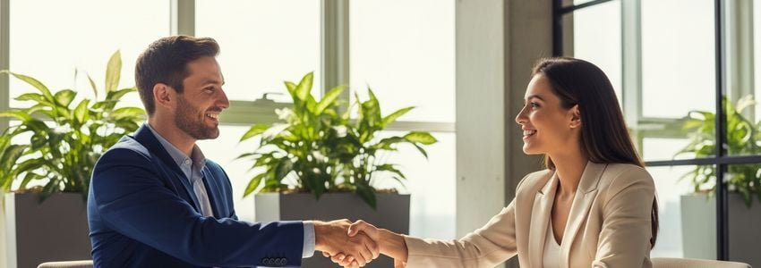 Financial advisor and small business owner reviewing financing options at a conference table