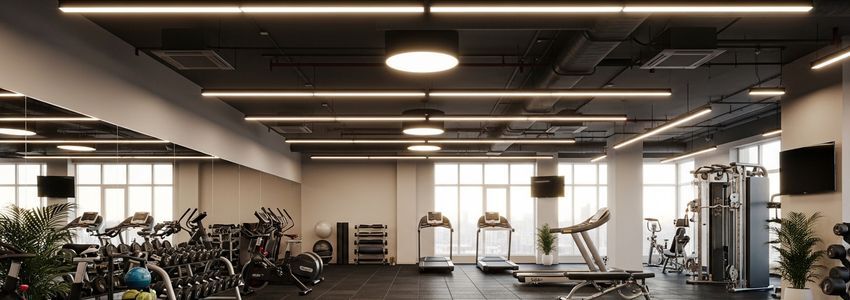 Modern fitness studio with renovated flooring and equipment after financing upgrade