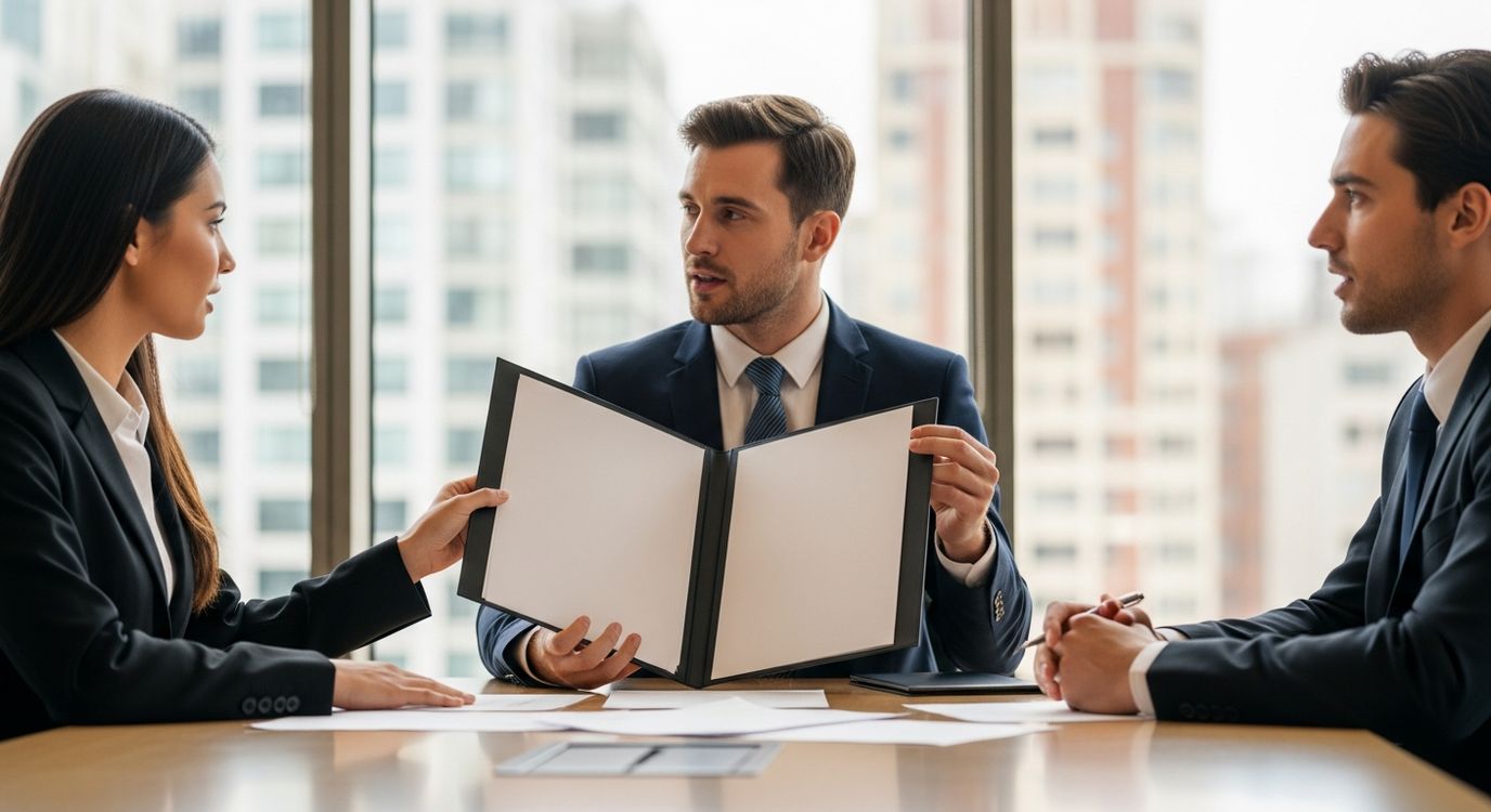 Florida small business owner reviewing financing options with a financial advisor at a modern office