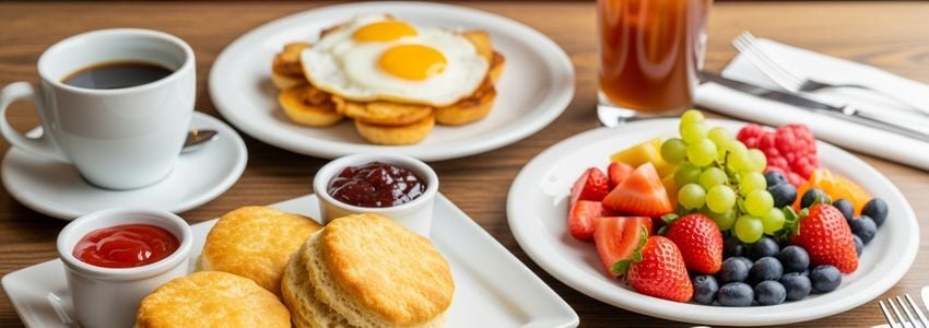 Southern brunch spread representing Flying Biscuit Cafe franchise opportunity