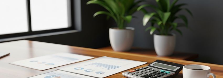 Business owner reviewing franchise loan documents with a lender at a modern office desk