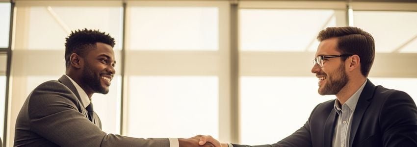 Franchise business owner reviewing financing options with a lender
