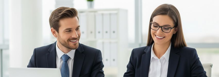 Franchise business professional reviewing financing documents at a modern desk