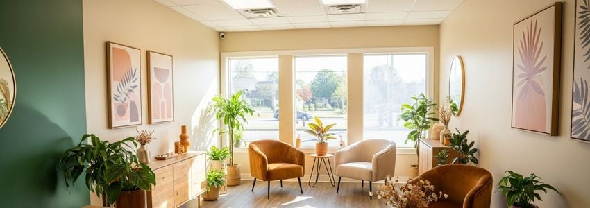 Modern functional medicine practice clinic interior financed with Crestmont Capital business loans