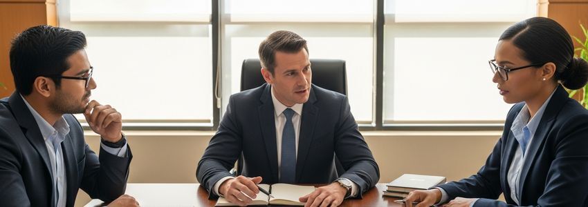 Fundraising company owner meeting with business loan advisor to discuss financing options