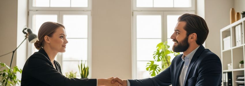 Georgia small business owners reviewing financing documents in a professional office setting