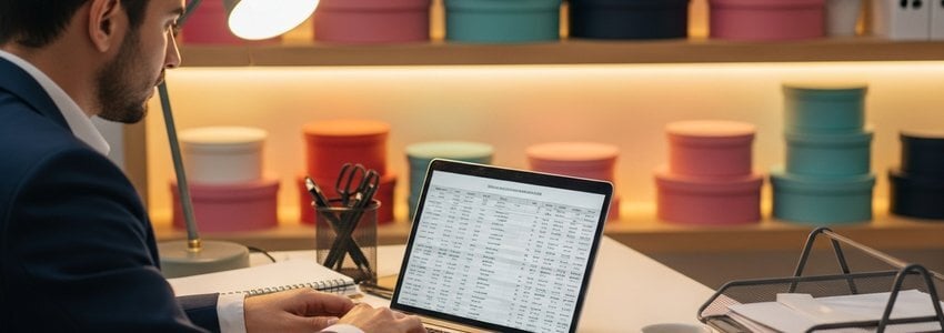 Gift shop owner reviewing business financing options