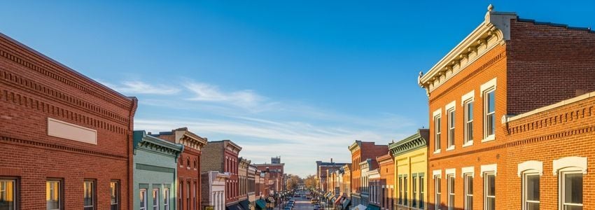Small business district representing government grant opportunities for entrepreneurs