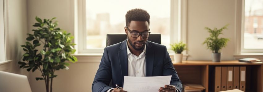 Small business owner reviewing financing options in Grand Rapids, Michigan