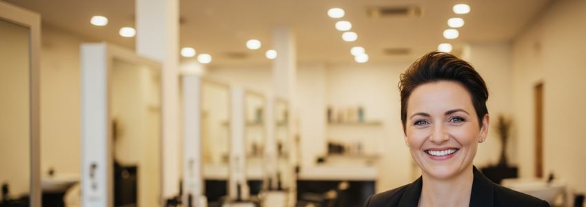 Great Clips franchise owner reviewing financing documents at her salon