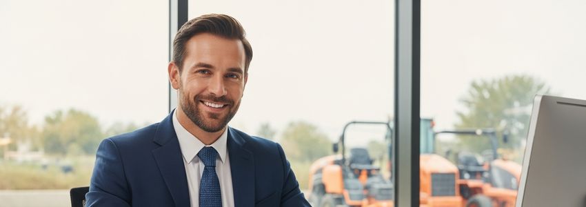 Franchise business owner reviewing financing documents for a Grounds Guys franchise
