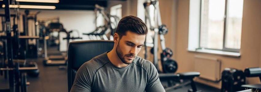 Gym owner reviewing financing options at a modern fitness studio