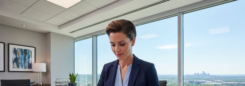 Small business owner reviewing financing documents in a Harrisburg, Pennsylvania office