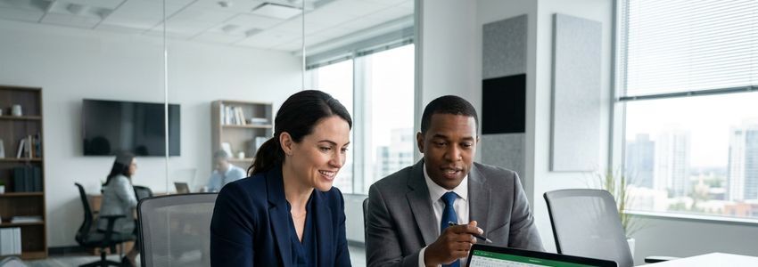 Business professionals comparing loan options including Headway Capital alternatives