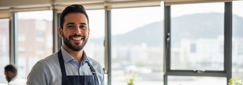 Restaurant owner reviewing financing options with a business advisor