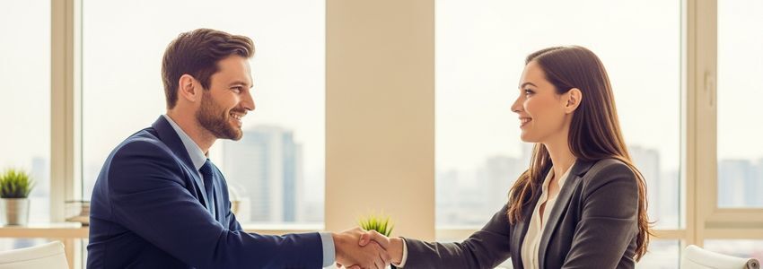 Business professional managing multiple lender relationships and financial documents at modern office desk