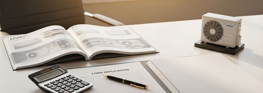 HVAC business owner reviewing financing options