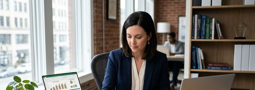 Business owner reviewing ice cream truck financing options at a professional desk