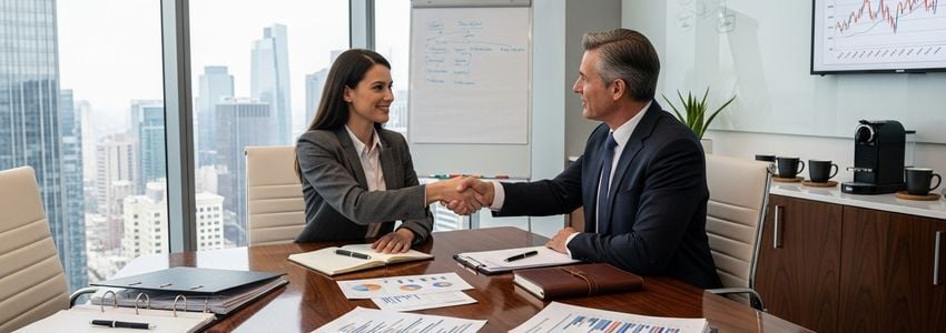 Small business owner reviewing financing options with a business advisor