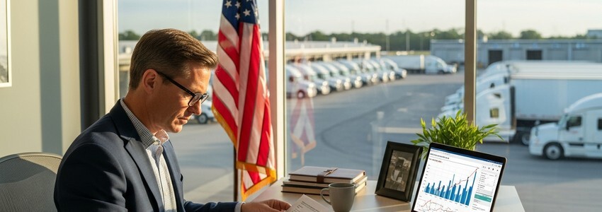 CDL truck driving school owner reviewing business loan options